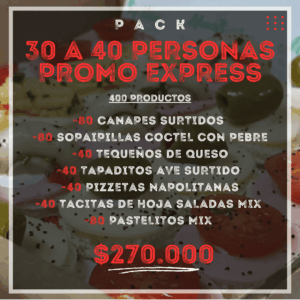 Pack 30 a 40 Personas Promo Express