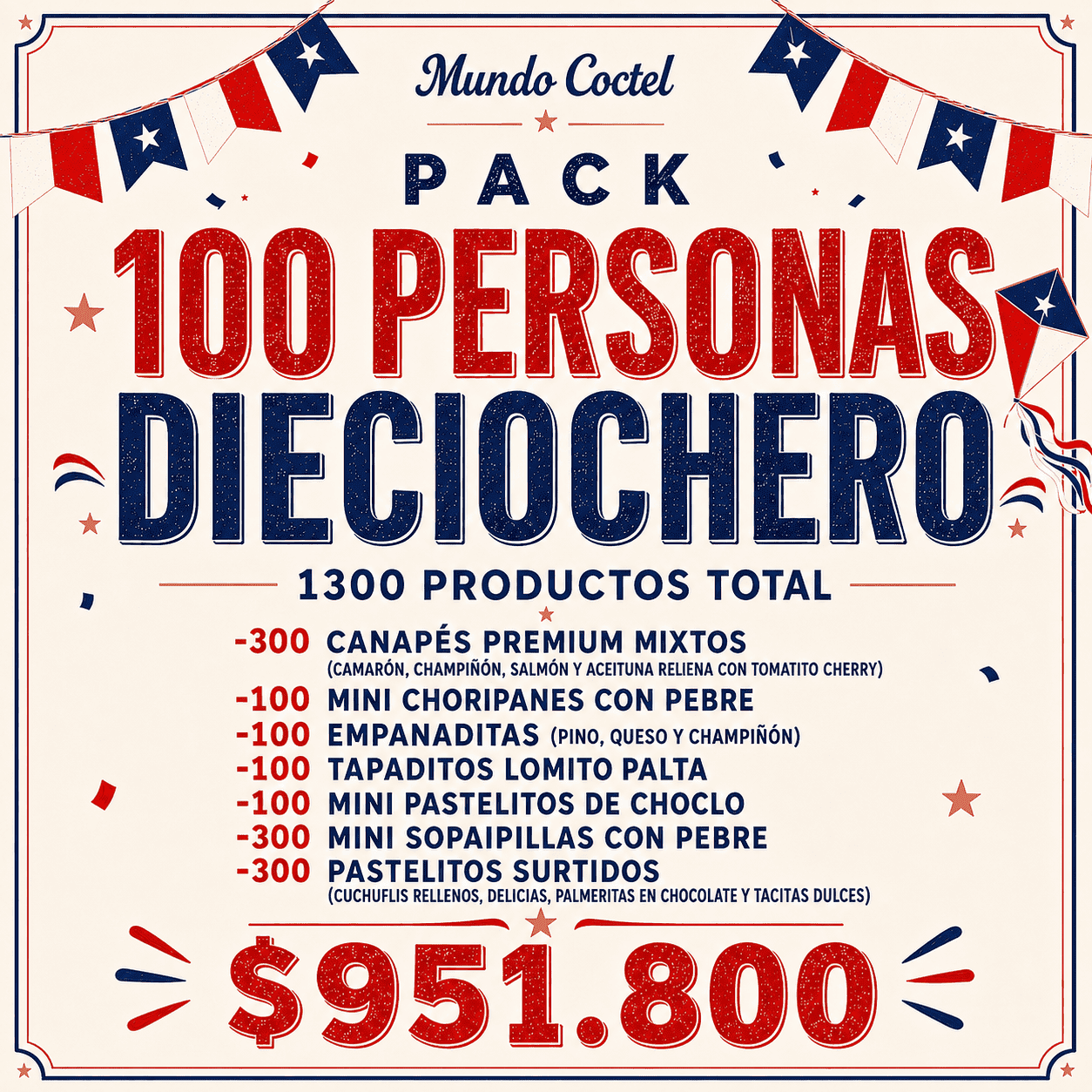 Pack 100 Personas Dieciochero