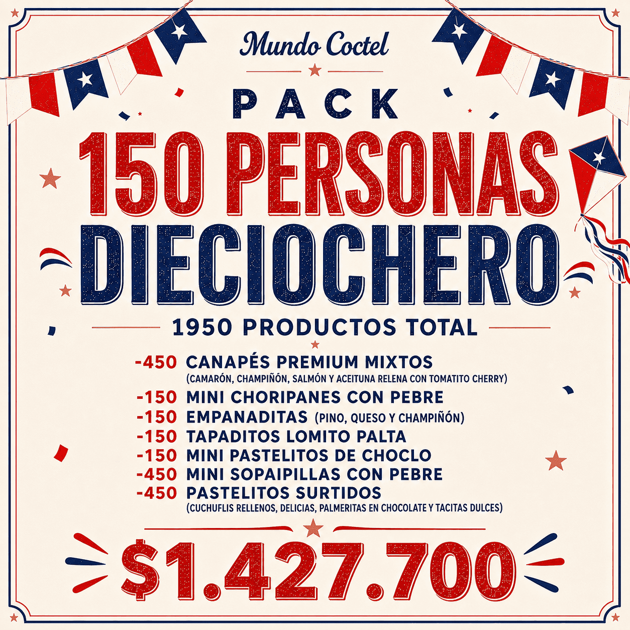 Pack 150 Personas Dieciochero