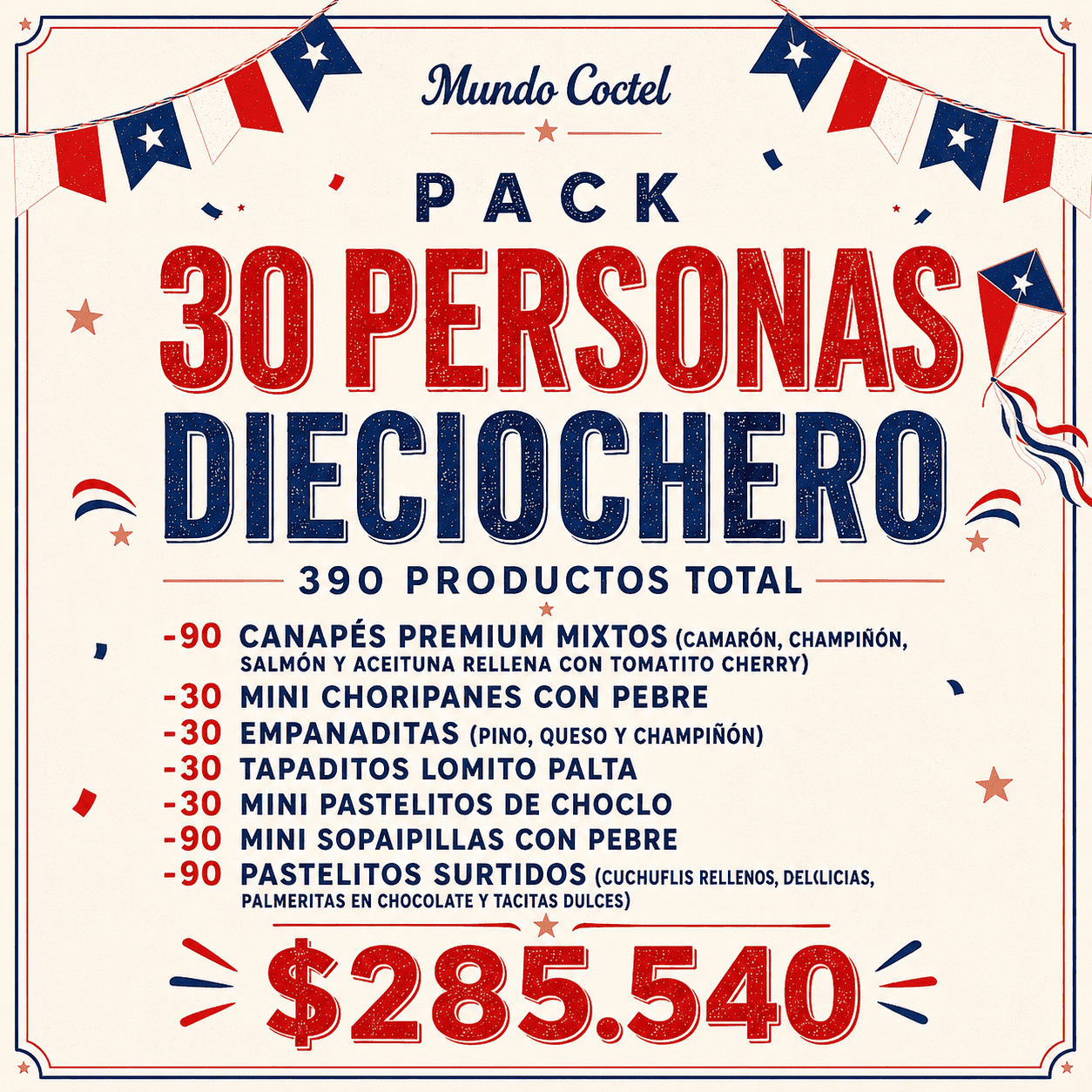 Pack 30 Personas Dieciochero
