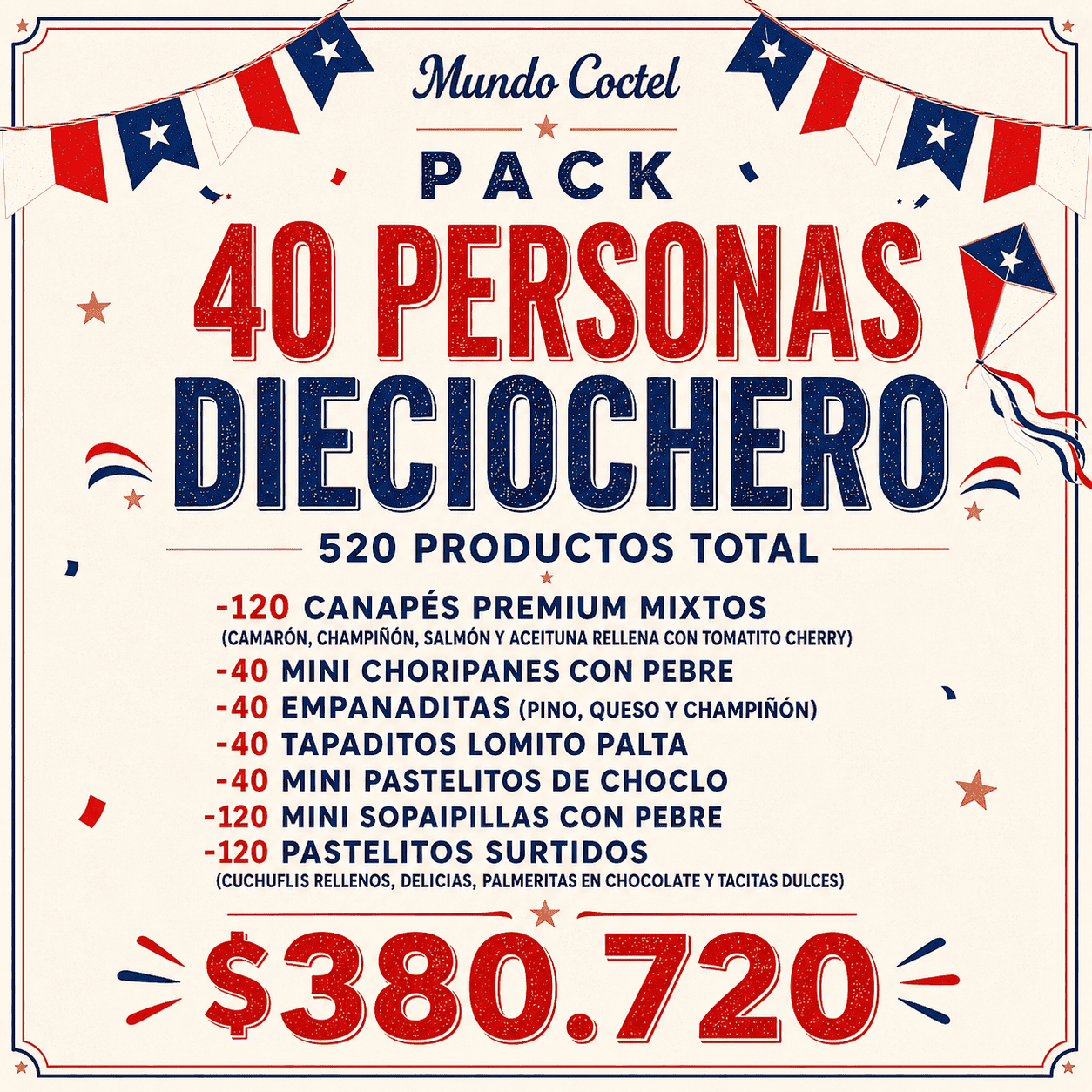Pack 40 Personas Dieciochero