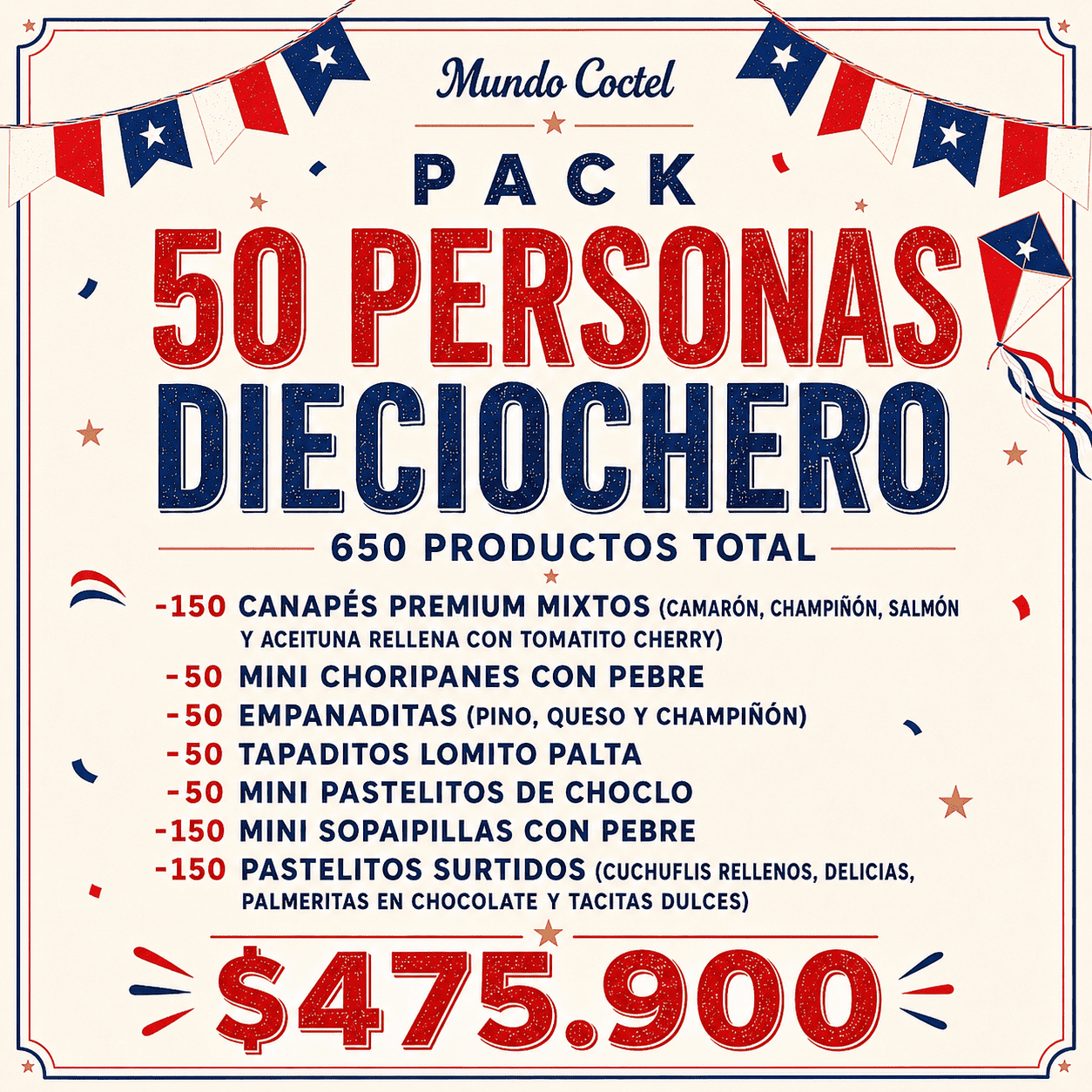 Pack 50 Personas Dieciochero