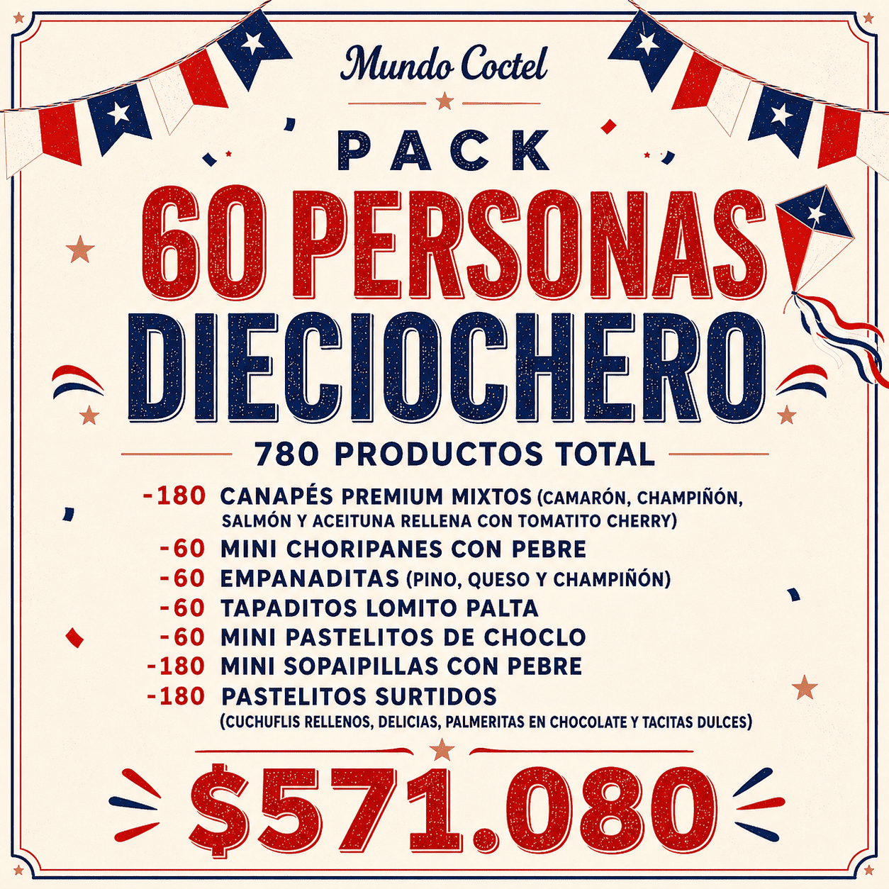 Pack 60 Personas Dieciochero