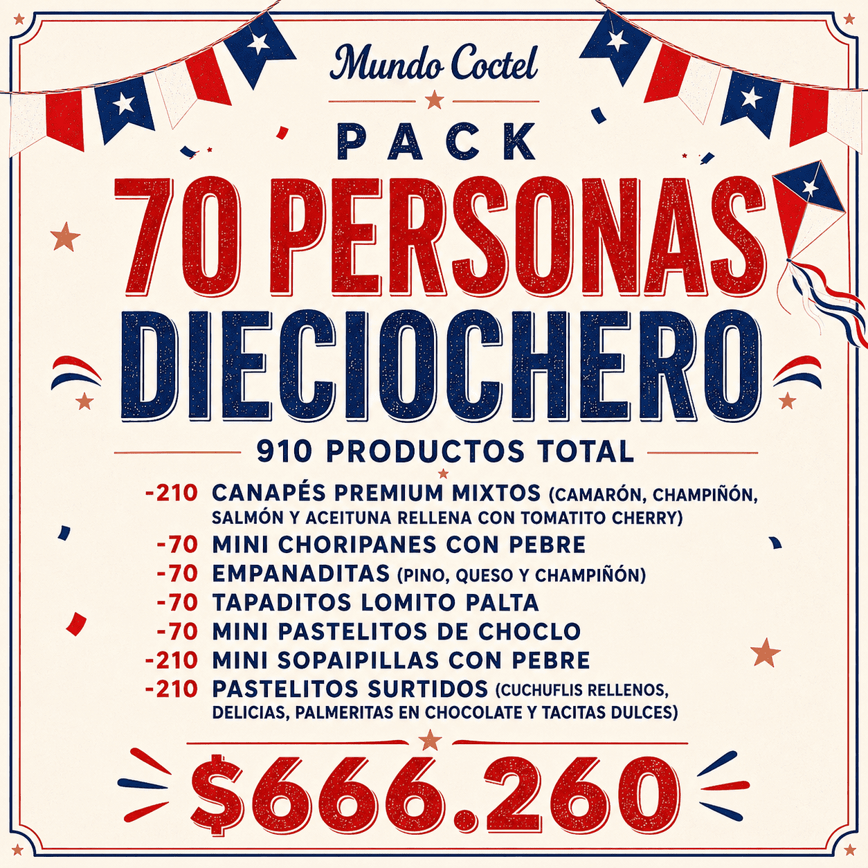 Pack 70 Personas Dieciochero