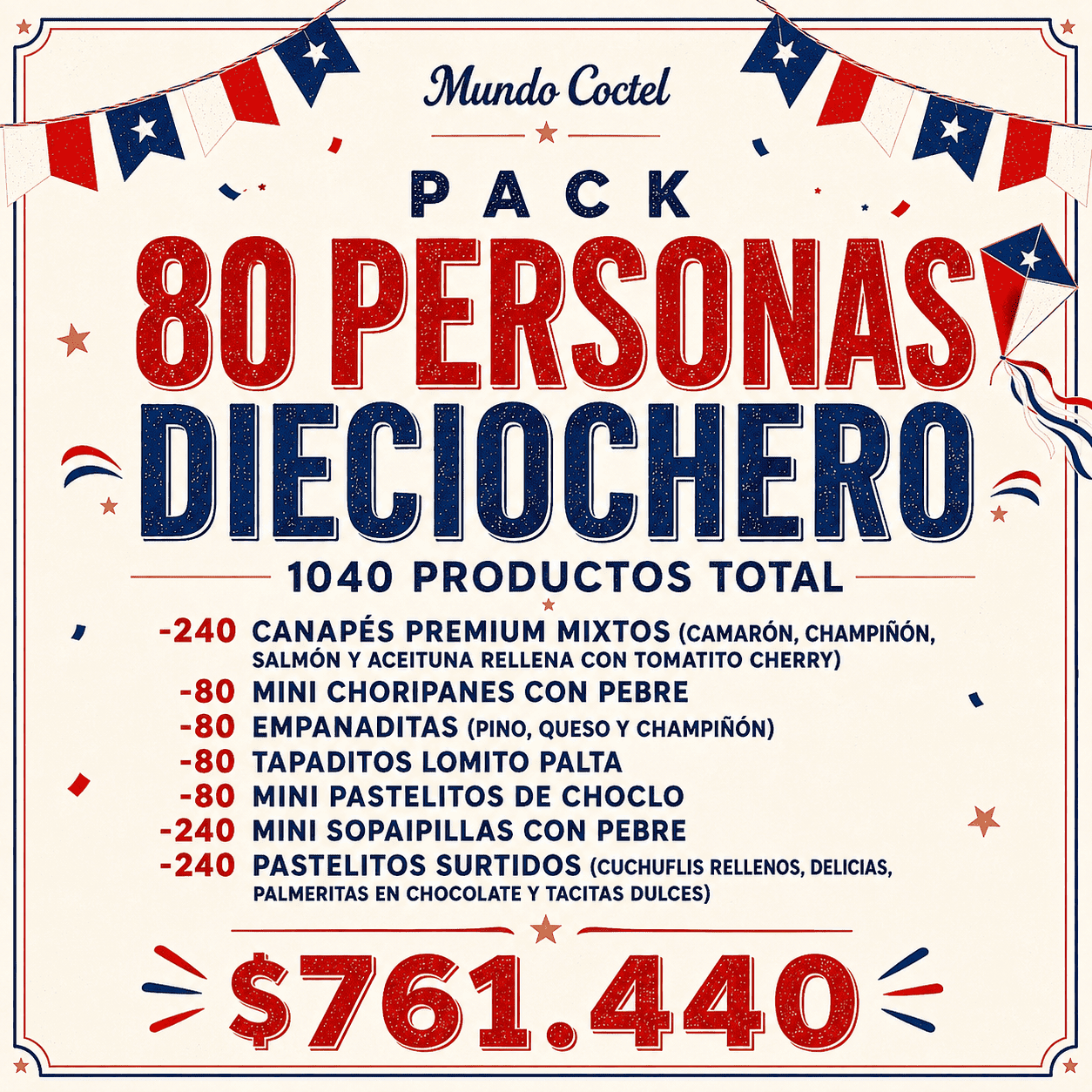 Pack 80 Personas Dieciochero
