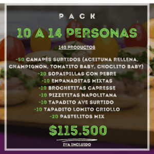 Pack para 10 a 14 personas