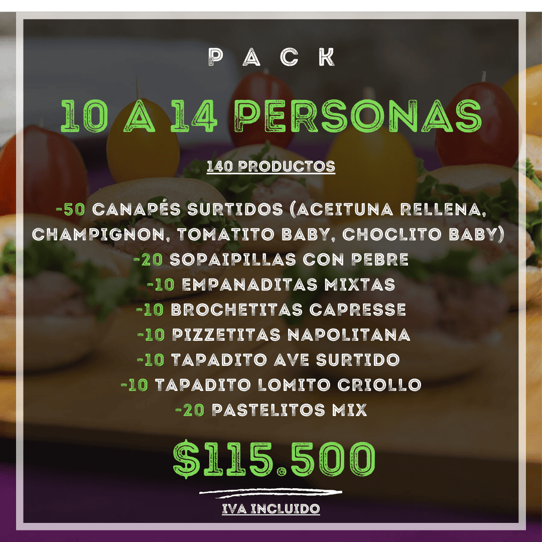 Pack para 10 a 14 personas