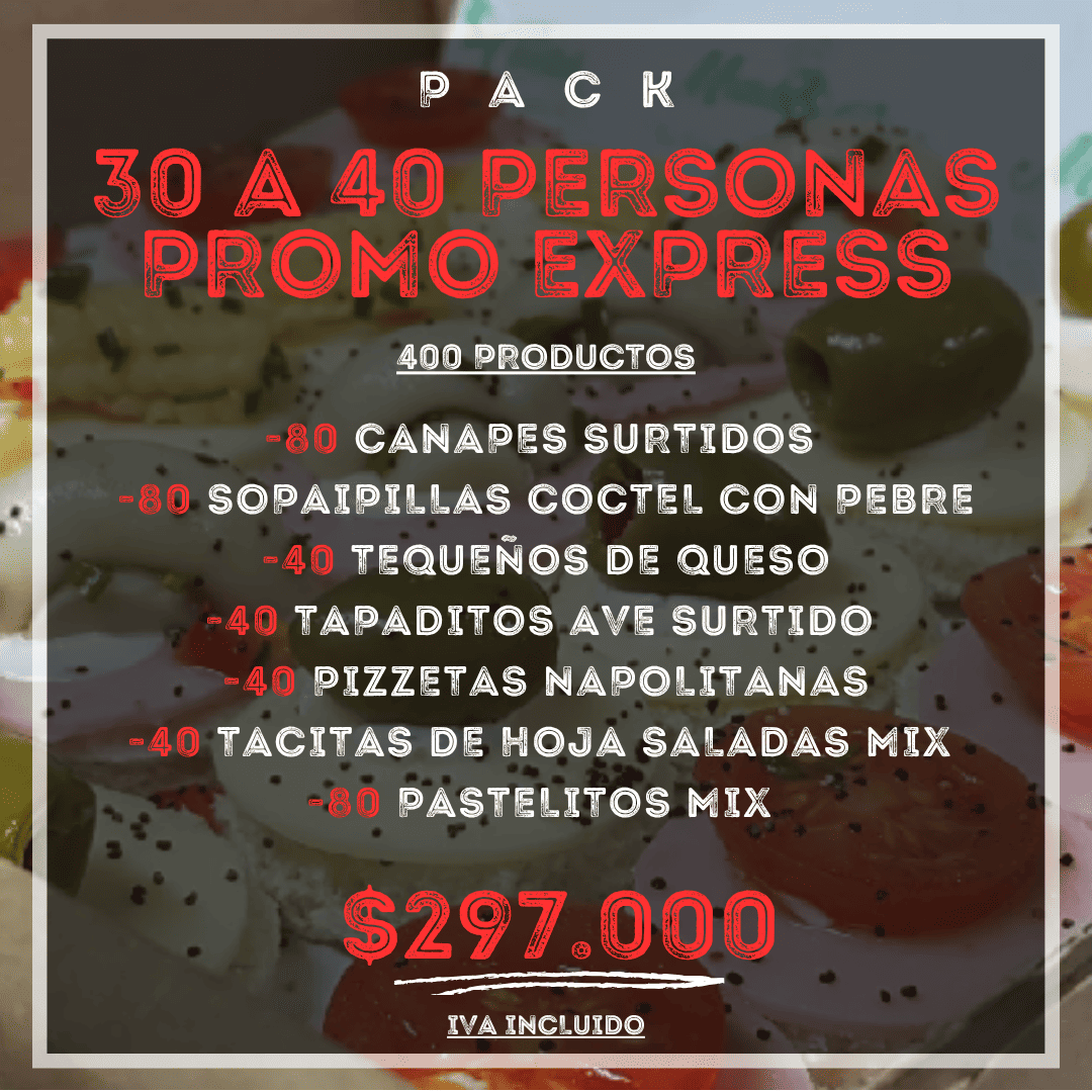 Pack 30 a 40 Personas Promo Express