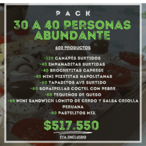 Pack 30 a 40 Personas Abundante