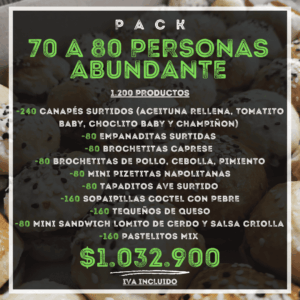 Pack 70 a 80 personas Abundante