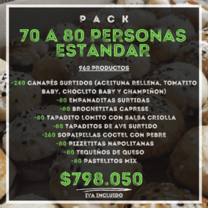 Pack 70 a 80 Personas Estandar
