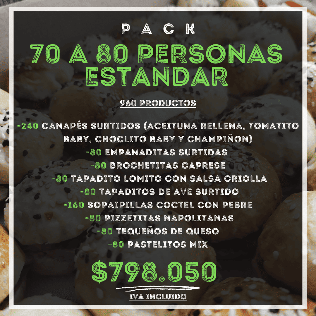 Pack 70 a 80 Personas Estandar