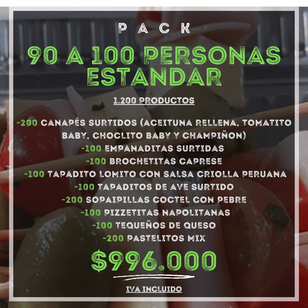 Pack 90 a 100 Personas Estandar